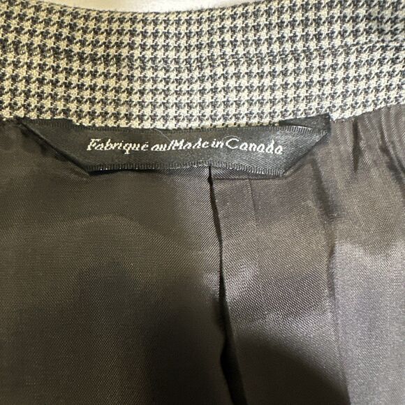 Coppley Ermenegildo Zegna Black Houndstooth Blazer SportCoat 46R Wool Silk Linen - Picture 9 of 14